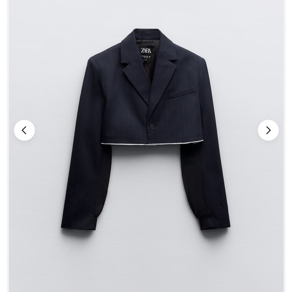 Zara Jackets & Blazers - Zara Women's Dark Blue Cropped Blazer, size s ,new